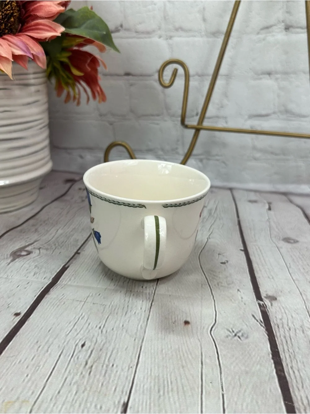 vtg Noritake Summer Estate (Ireland) Flat Cup cottage floral coastal grandma